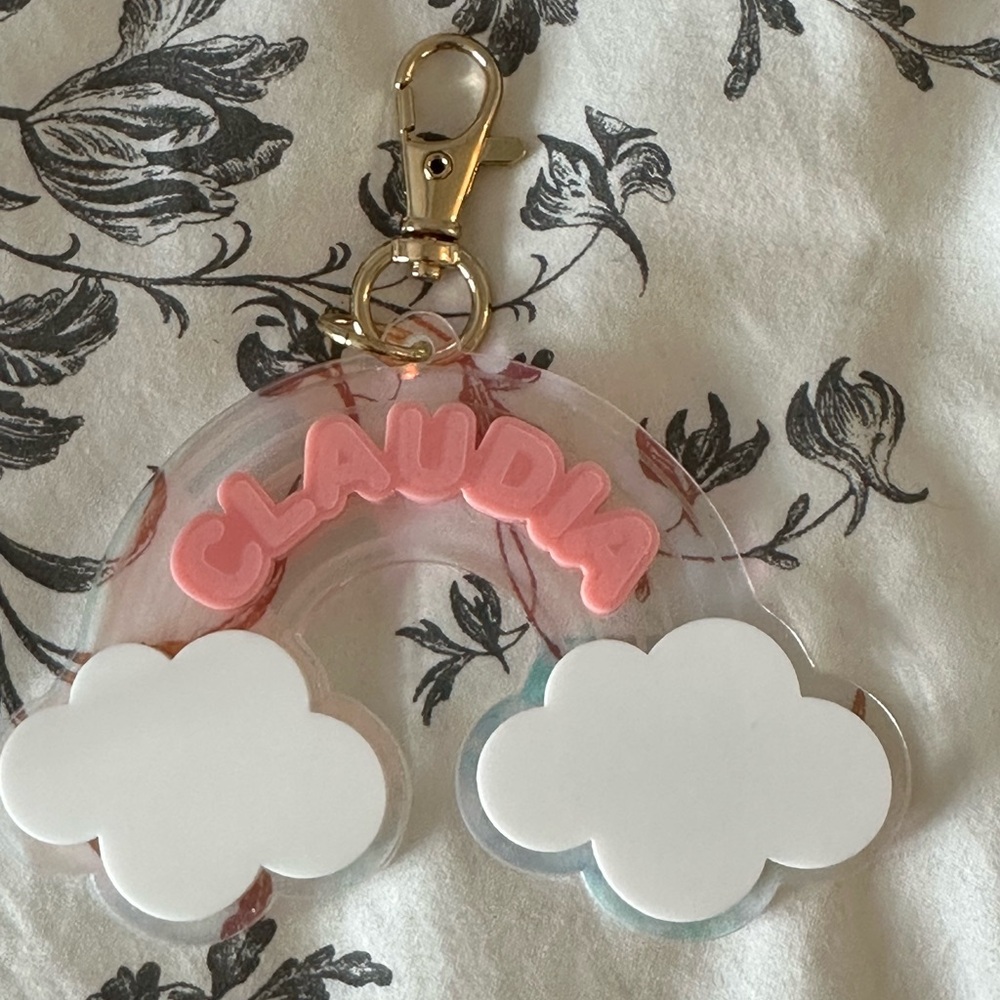 Stoney Clover Lane Acrylic Bag Charm Claudia With Pouch
